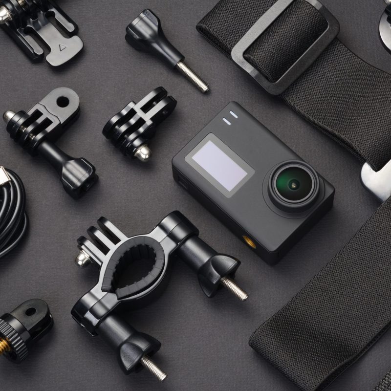 Action camera and accessories.